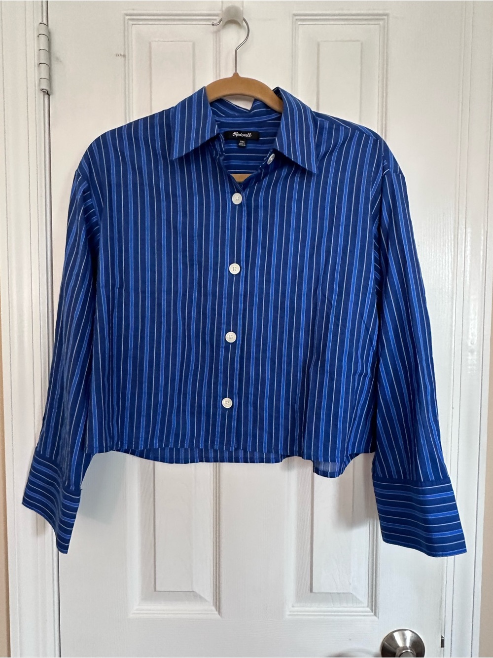 Madewell Blue Striped Button-Down Shirt